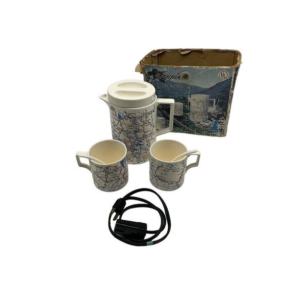 Turnpike 5 Pc Electric Hot Drink Set MCM Collectible From National Silver Co.